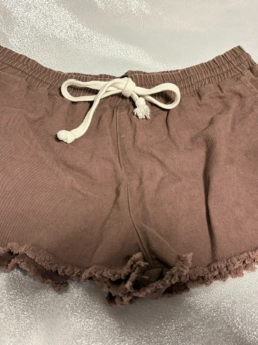 Volcom Brown Women's Jean Shorts with Frayed Hem